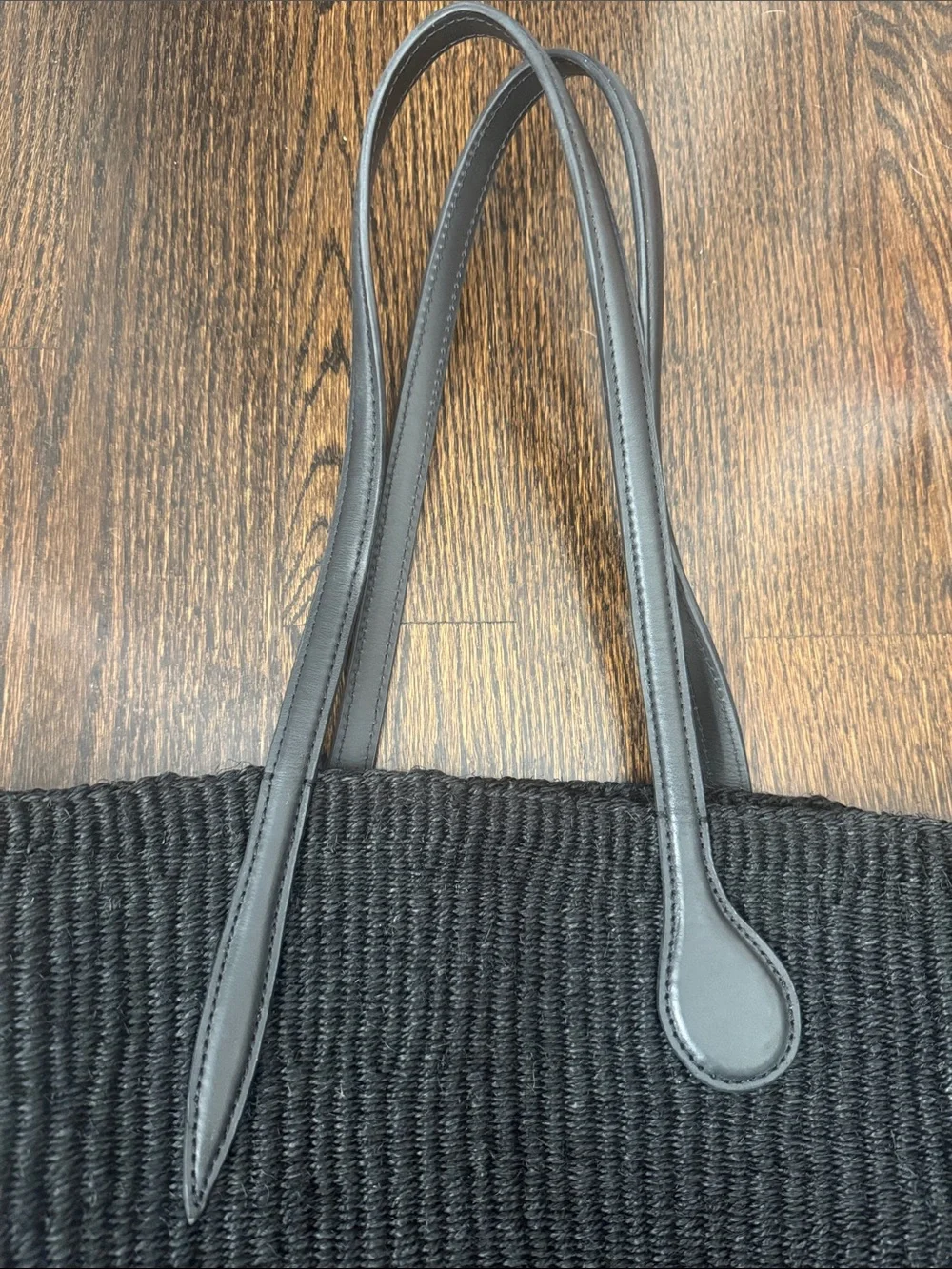 Liffner straw basket black tote like new !! Sell for $445
